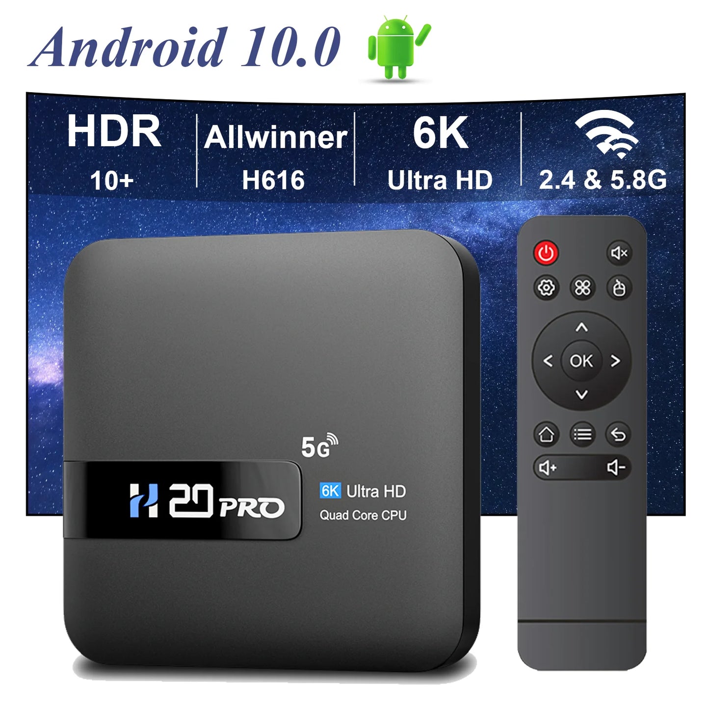 H20PRO Smart Android TV Box 16GB